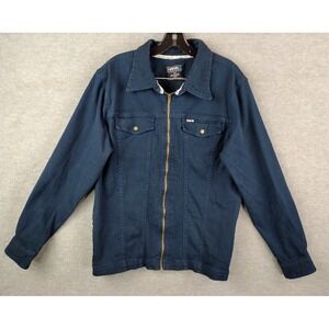 Hawk Mens Jacket Medium Blue Denim Skate Streetwear Grunge Y2K 90s Trucker‎